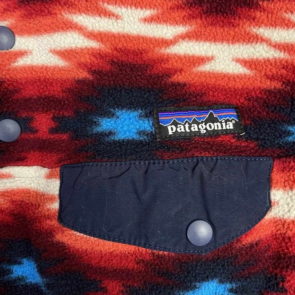 Patagonia Womens Synchilla Snap T Fleece Pullover Sweater Aztec Red  Size XS - Picture 3 of 7